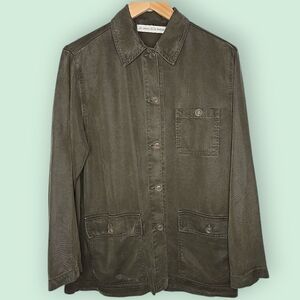 Le Phare de la Baleine Green Chambray Utility Jacket Size M Grunge Indie Chore